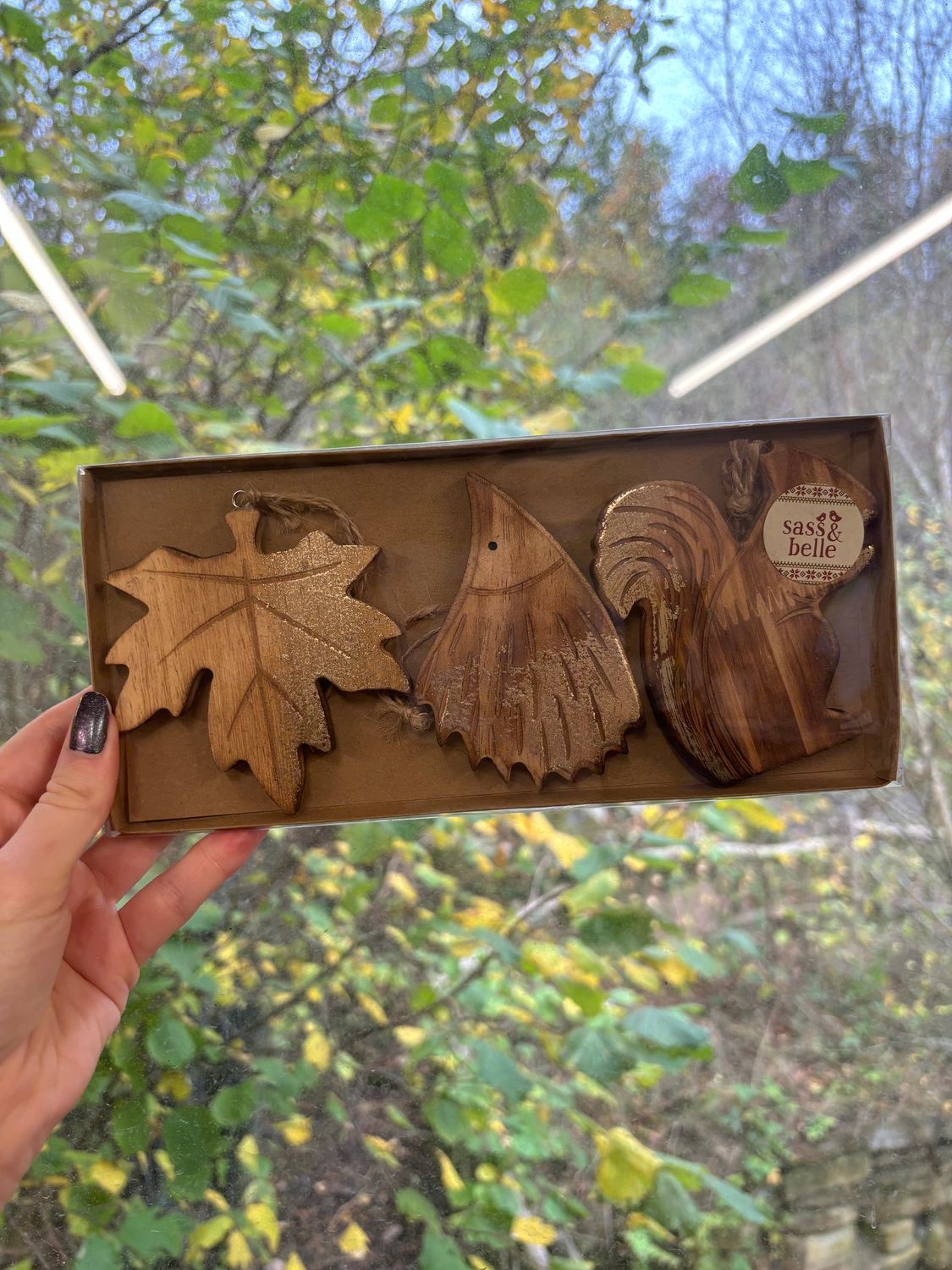 Carved Woodland Decorations
