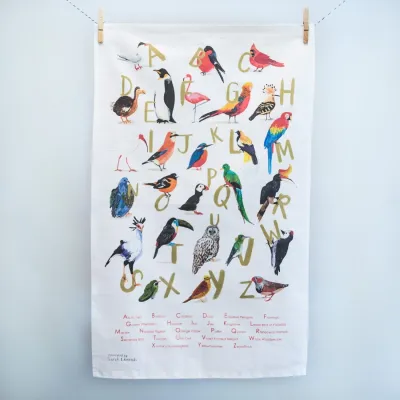 Sarah Edmonds Avian Alphabet Tea Towels