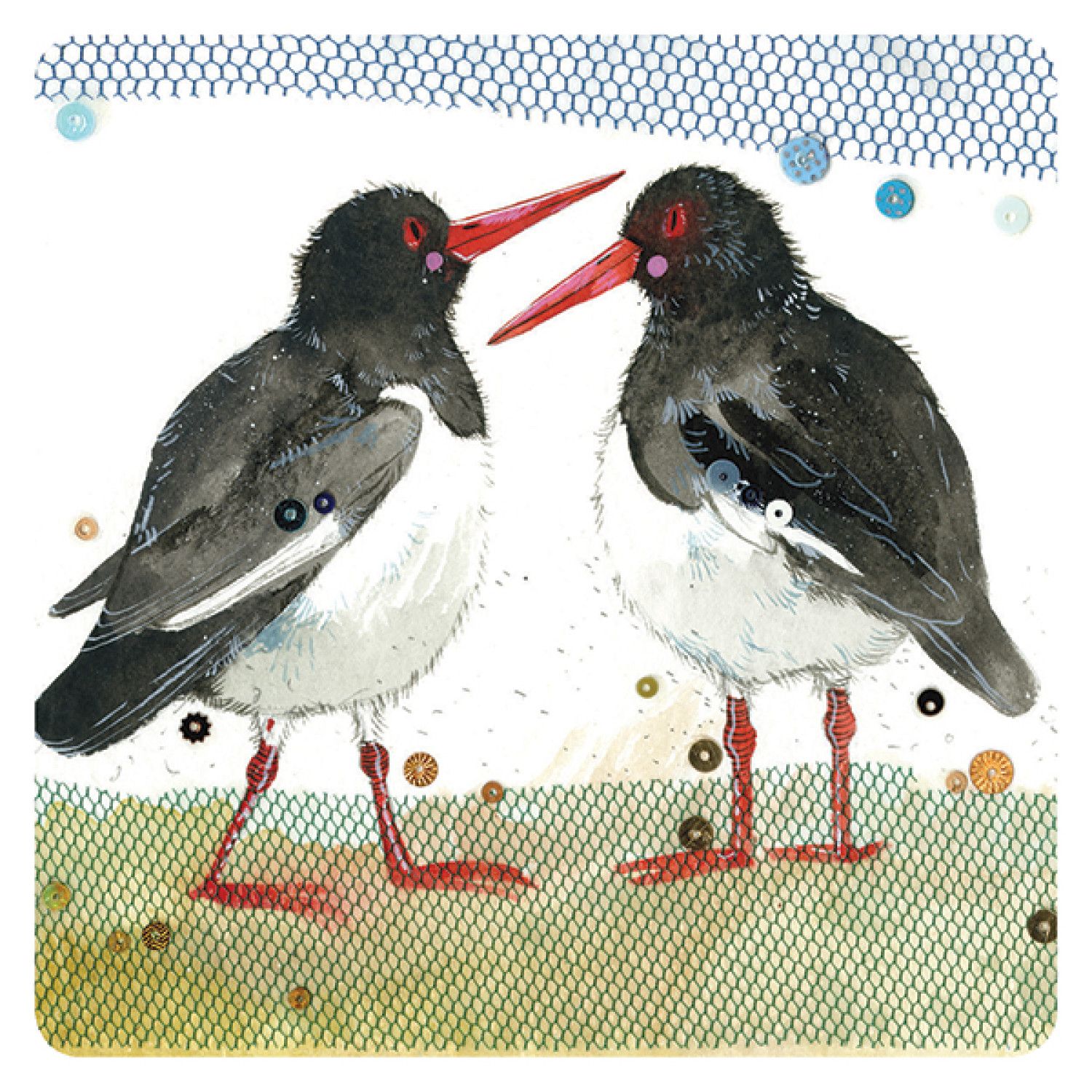 Alex Clark Two Oystercatchers Coaster