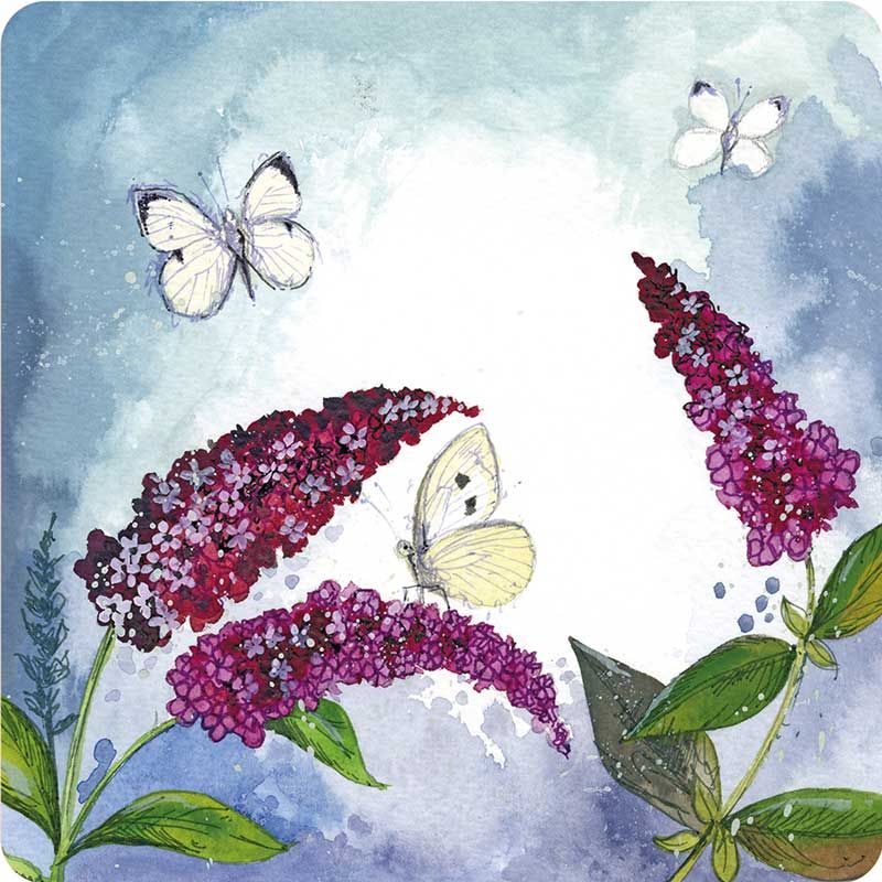 Alex Clark Butterflies &amp; Buddleia Coaster