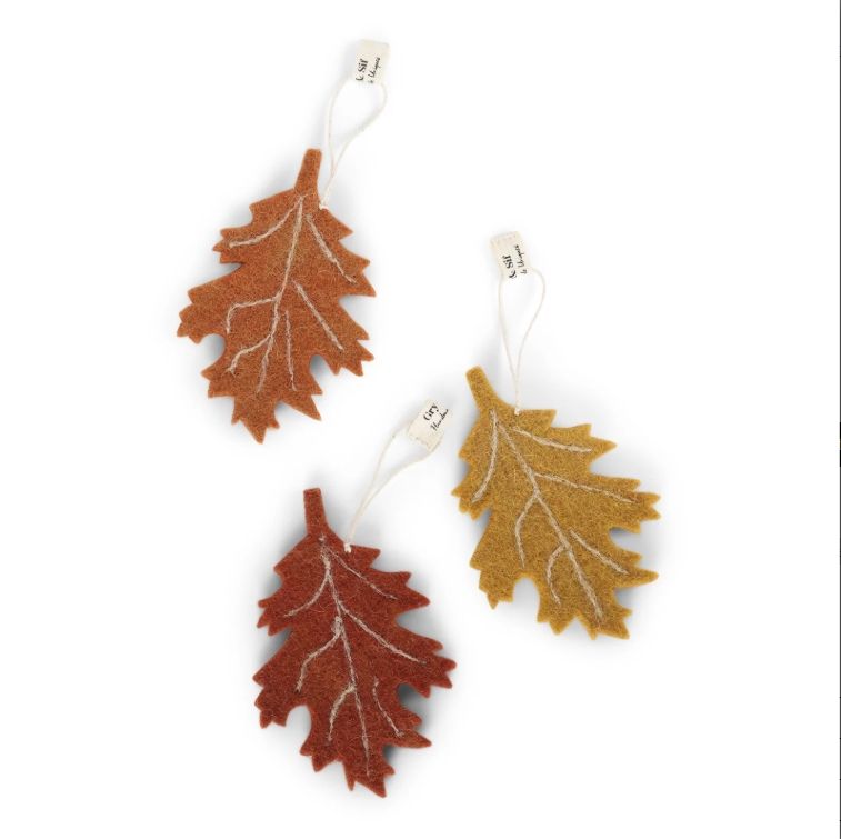 Felt Birch Leaves set of 3