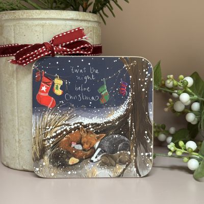 Alex Clark Twas the night before Christmas Coaster