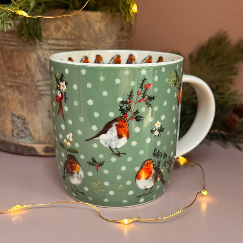 Alex Clark Robin and Holly Christmas Mug