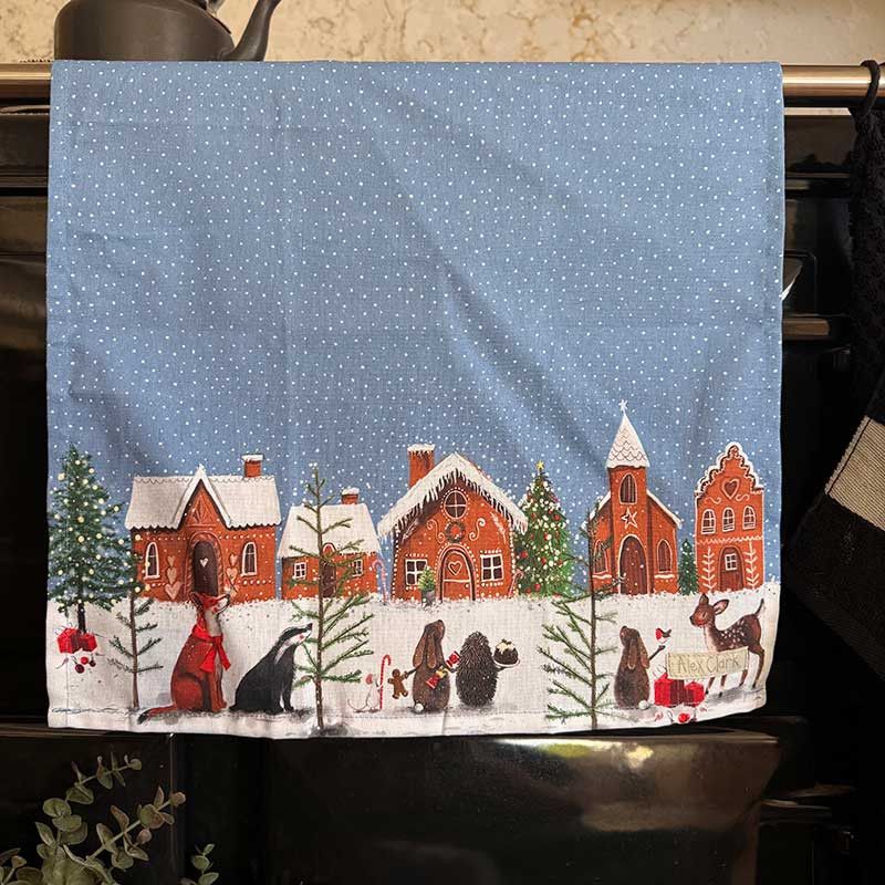 Alex Clark Gingerbread Village Tea Towel