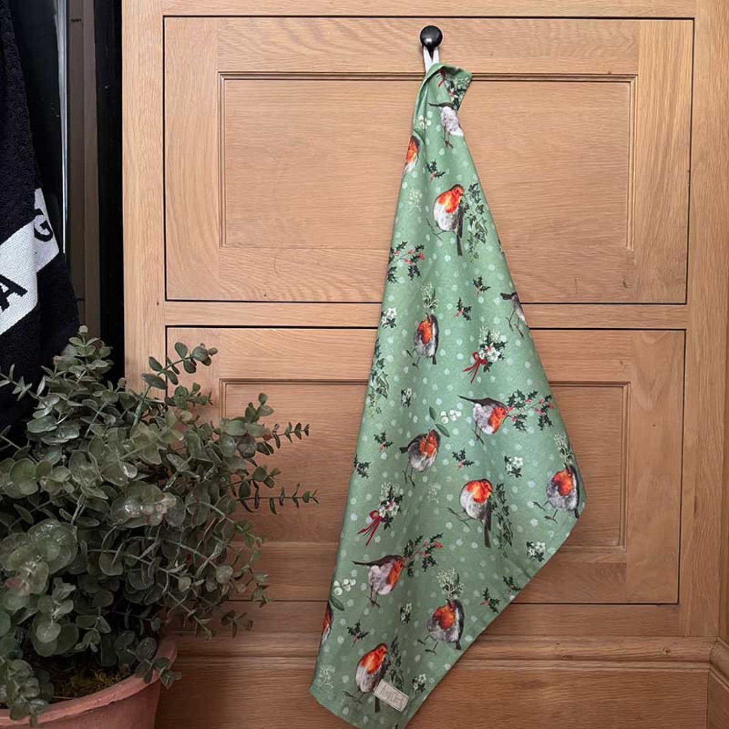 Alex Clark Robins and Holly Tea Towel