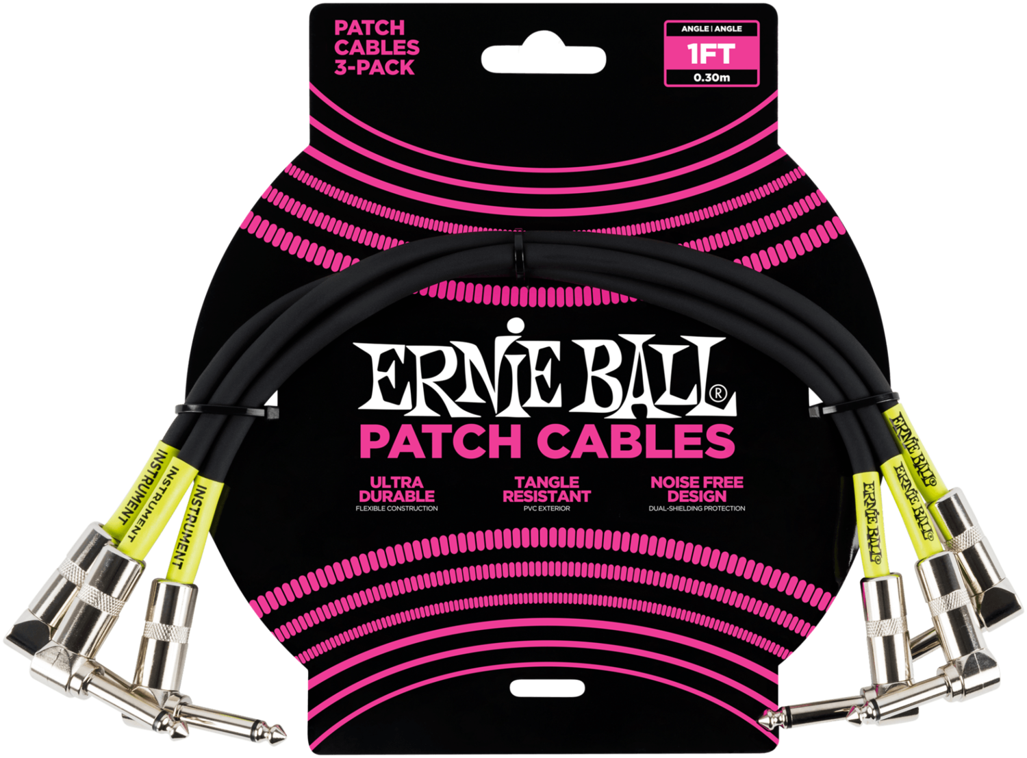 Ernie Ball EB6075 Patchkabel 30 cm Black