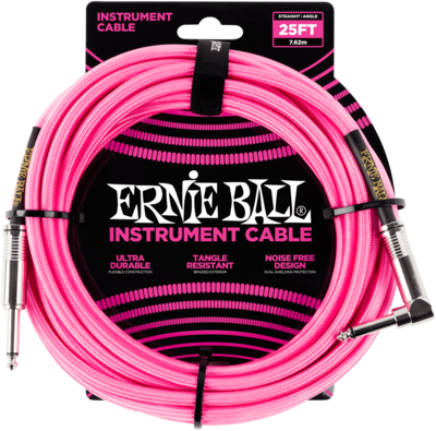 Ernie Ball EB6065 Instrumentenkabel 7,6m Pink