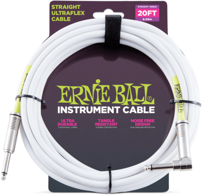 Ernie Ball EB6047 Instrumentenkabel 6m White