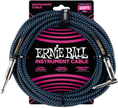 Ernie Ball EB6060 Instrumentenkabel 7,6m Neon Blue/Black