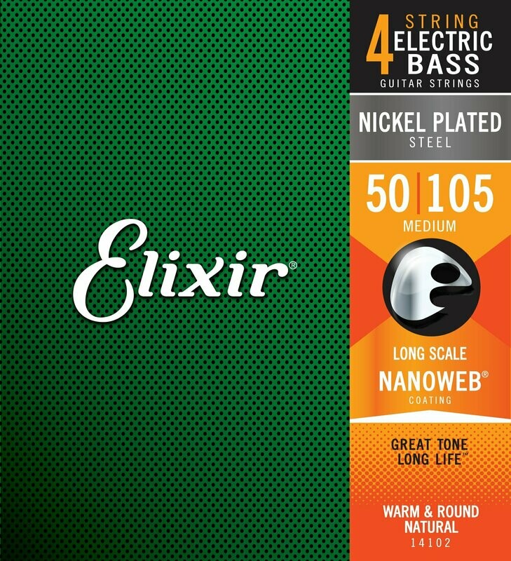 Elixir 14102 Nanoweb 4-String Electric Bass Strings 050 - 105 Elixir 14102 Nanoweb 4-String Electric Bass Strings 050 - 105