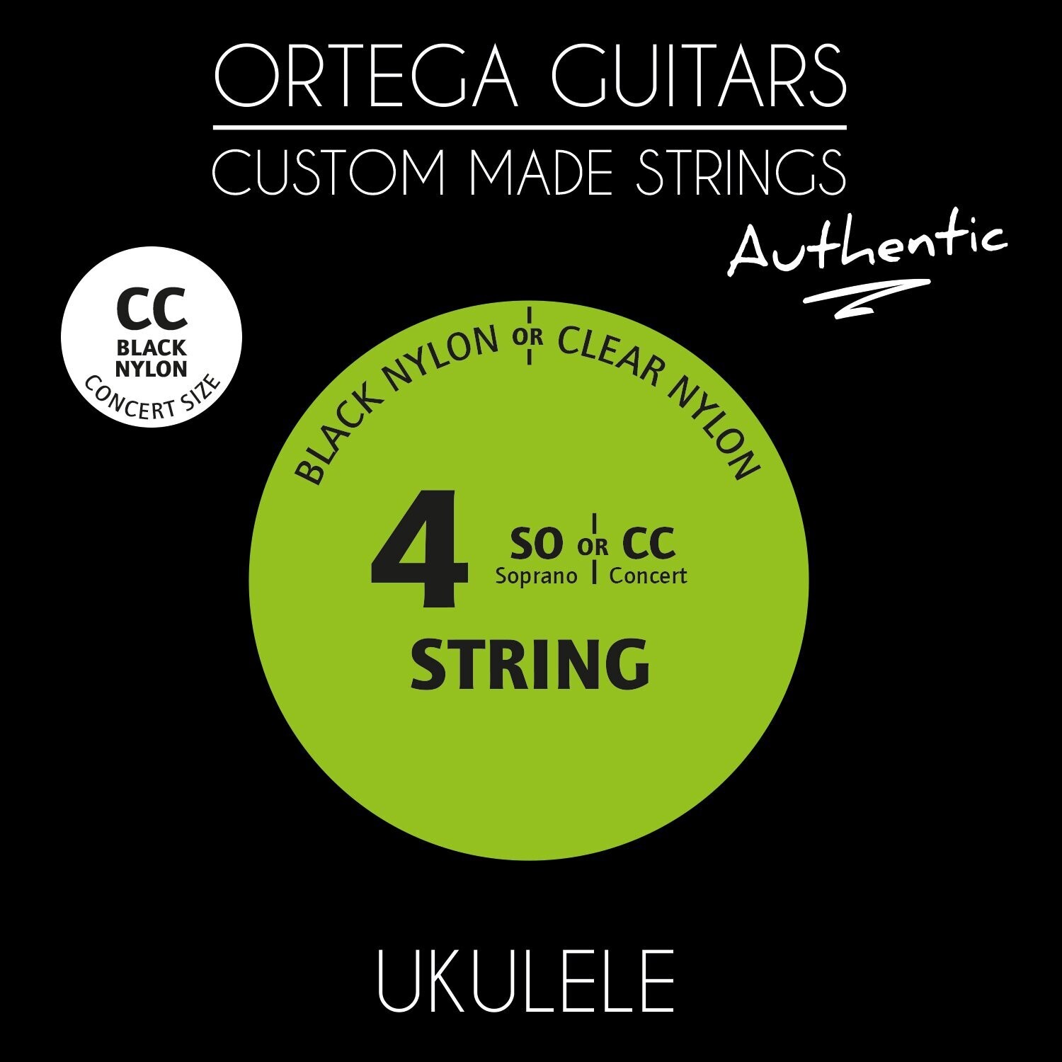 Ortega UKABK-CC Concert Ukulele Black Nylon