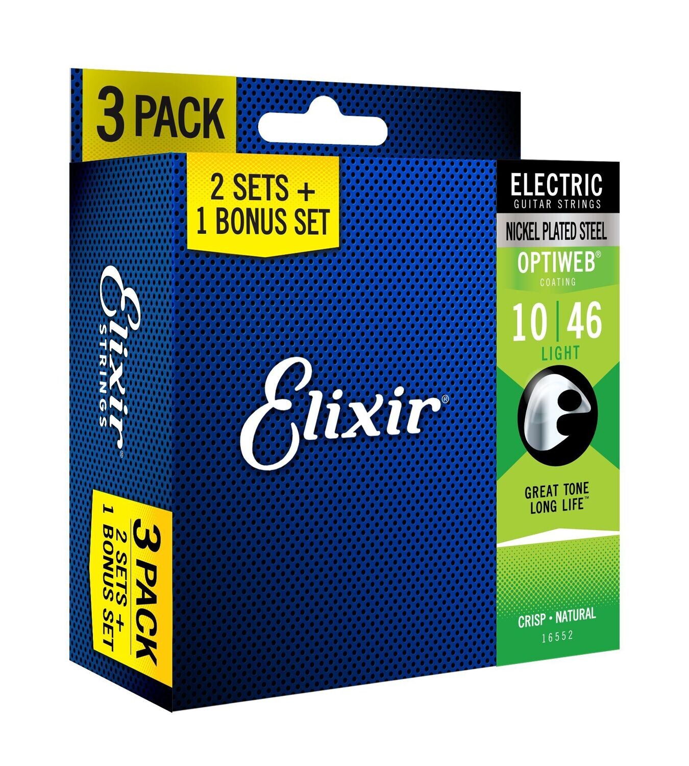 Elixir 16552 3-Pack Optiweb Electric Guitar Strings 10 - 46