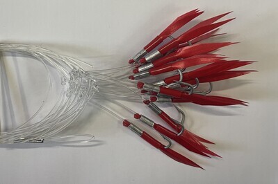 Mini Metal Head Mackerel Trace - Red