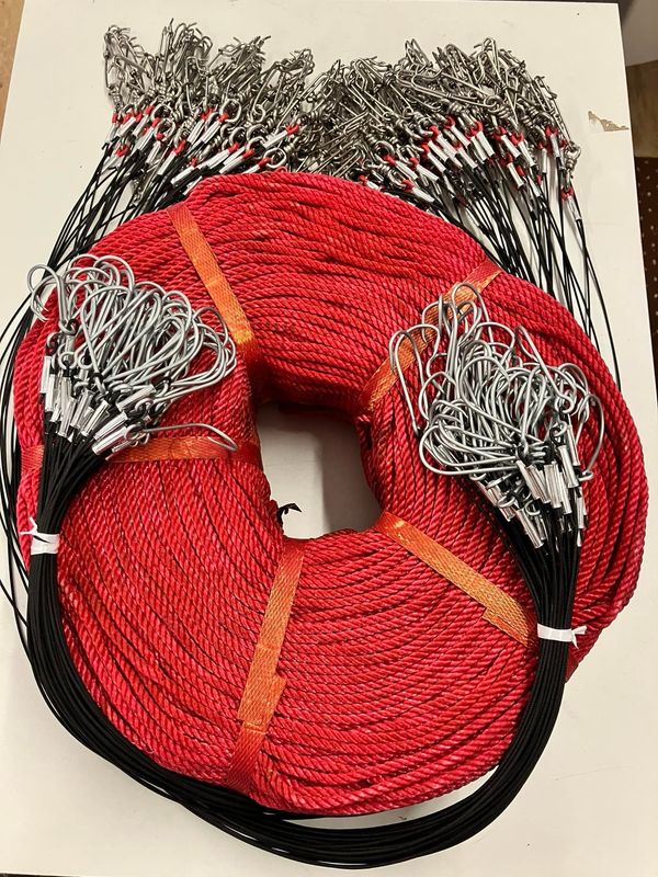 4mm Long Line Rope with clip on snoods x 400m