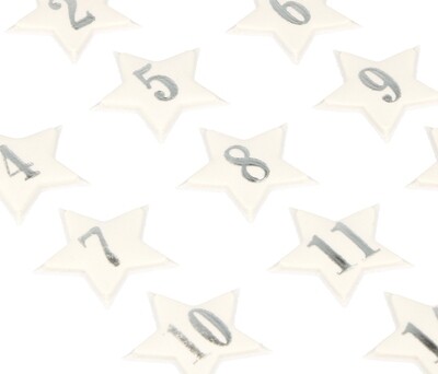 Advent Numbers Stars Silver
