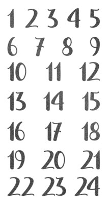 Advent Numbers Glitter Black