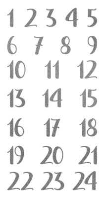 Advent Numbers Glitter Silver