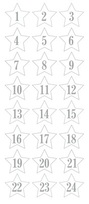 Advent Numbers Stars Silver
