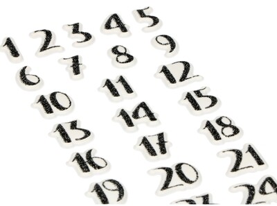Advent Numbers Glitter Black
