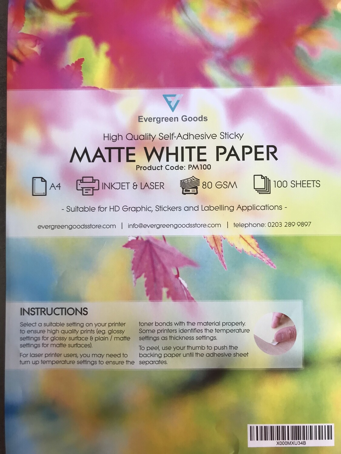 A4 Inkjet & Laser Matte White Paper Labels