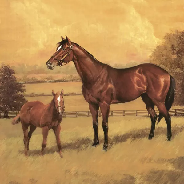 Mare with a Colt Painting