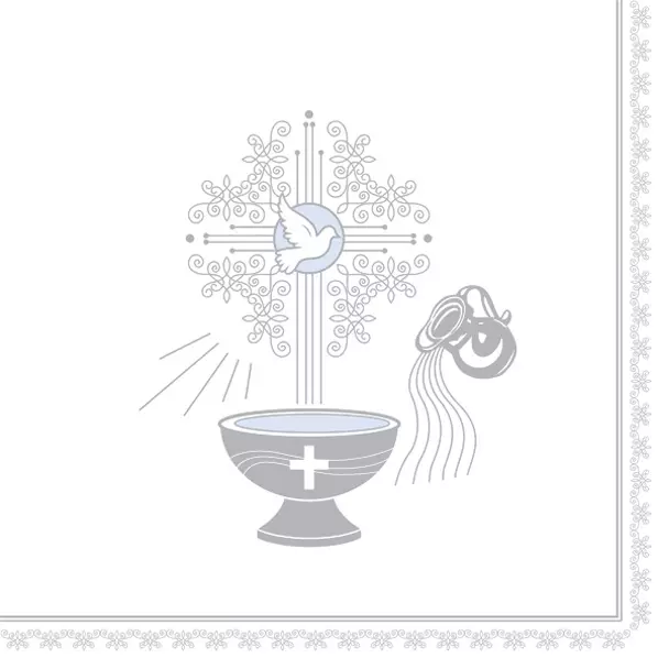 christening motive silver and blue