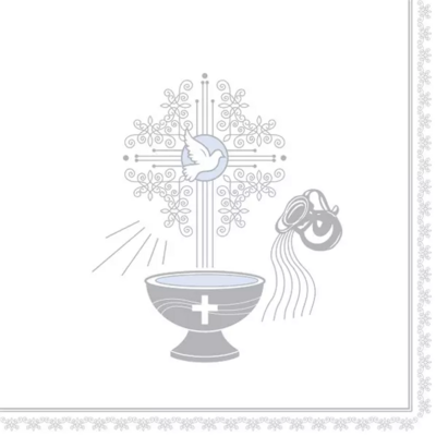 christening motive silver and blue