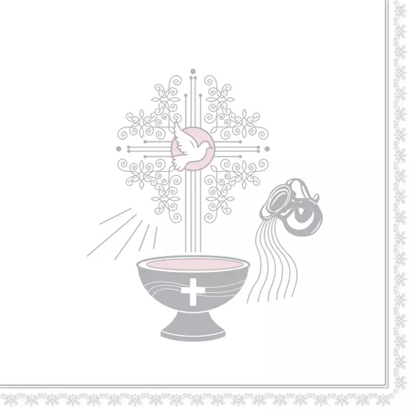 christening motive silver and pink
