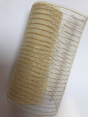 10 Inch Poly Deco Mesh With Metallic Thread