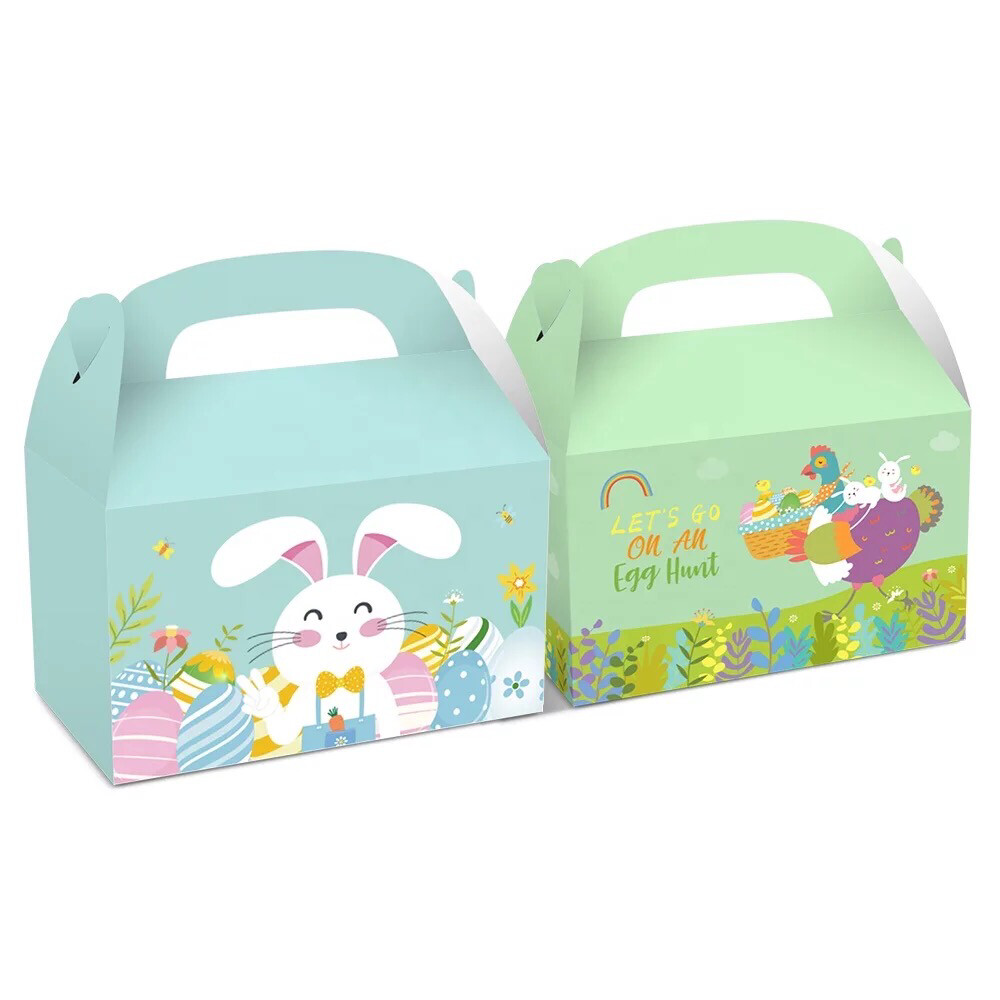 Kraft Paper Gift Box, Design: Blue Bunny