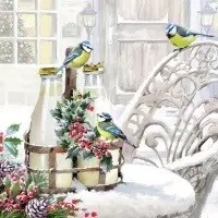 Birds in Winter Garden