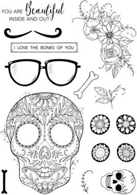 Pink Ink Designs Sensational Skull A5 Clear Stamp