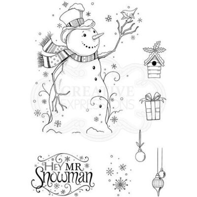 Pink Ink Designs Hey Mr Snowman A5 Clear Stamp