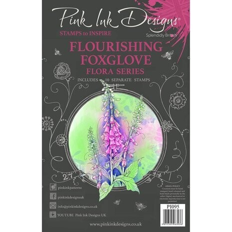 Pink Ink Designs Flourishing Foxglove A5 Clear Stamp