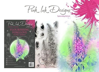 Pink Ink Designs Flourishing Foxglove A5 Clear Stamp