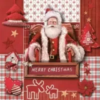 red christmas collage with santa