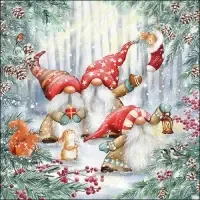 gnomes snowy in forest
