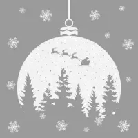 christmas bauble with silhouette on silver