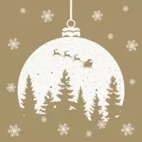 christmas bauble with silhouette on gold