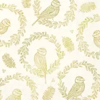 bright bird wreath cream gold