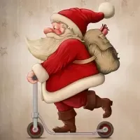 santa on the scooter