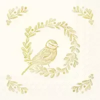 Bright Bird Wreath cream gold