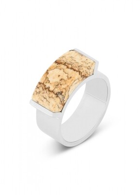 KAYA RING PICTURE JASPER STAINLESS STEEL | KOSMIC BY MELANO