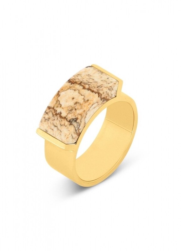 KAYA RING PICTURE JASPER GOLD | KOSMIC BY MELANO