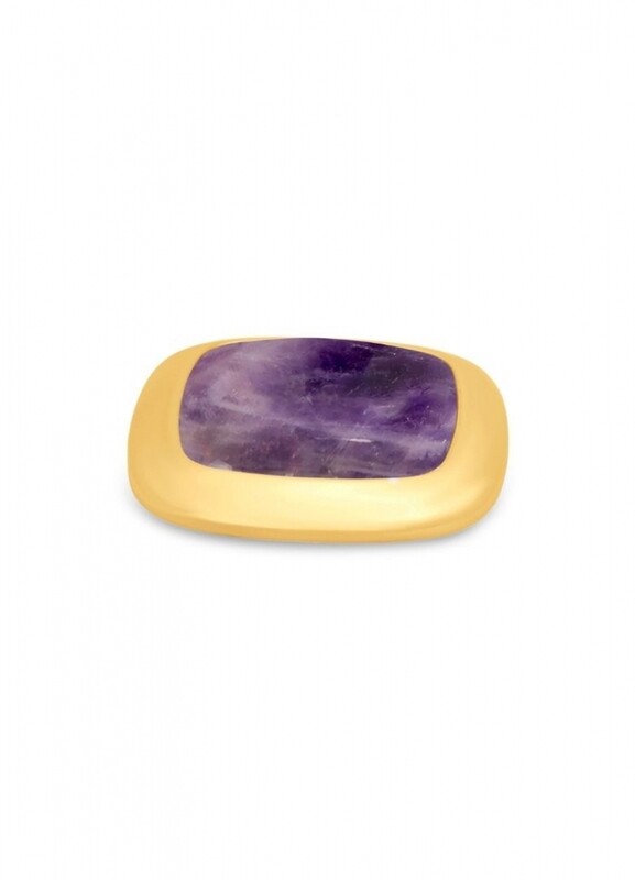 AMETHYST SQUARE DISK GOLD | KOSMIC BY MELANO