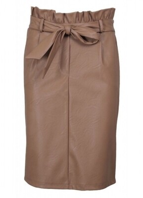 FAKE LEATHER SKIRT TABACCO | 20TO