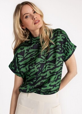 VICTORIA SATIN TOP APPLEGREEN/DARKBLUE | STUDIO ANNELOES VICTORIA SATIN TOP APPLEGREEN/DARKBLUE | STUDIO ANNELOES