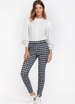 FLODOWN CHECK TROUSERS BLACK OFFWHITE | STUDIO ANNELOES