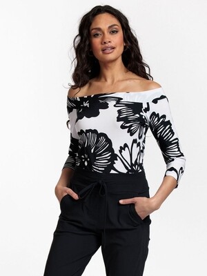 DOLLY BIG FLOWER SHIRT WHITE/BLACK | STUDIO ANNELOES