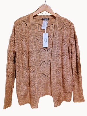 LEA STRUCTURE KNITTED CARDIGAN BRONZE | ROOTZ69 PRIVATE LABEL